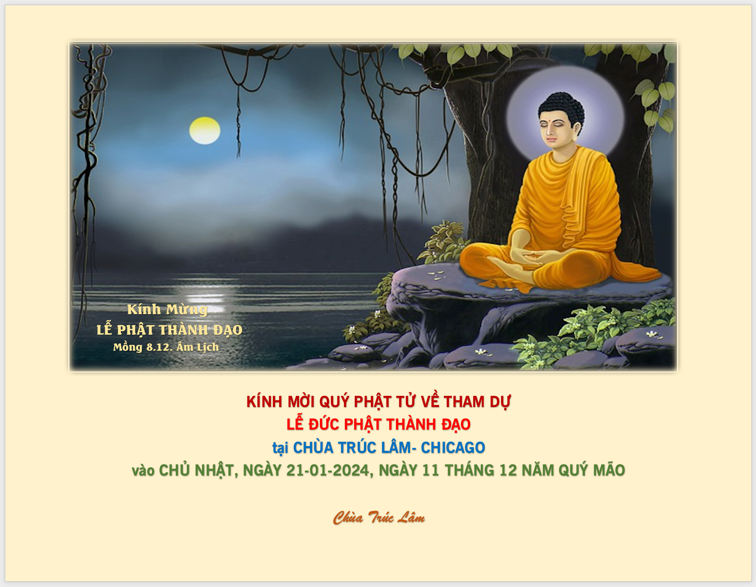 Lễ Đức Phật Thành Đạo - Trúc Lâm 2024
