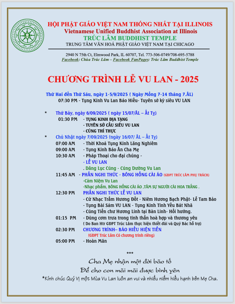 Đại Lễ Vu Lan 2025 - Chùa Trúc Lâm